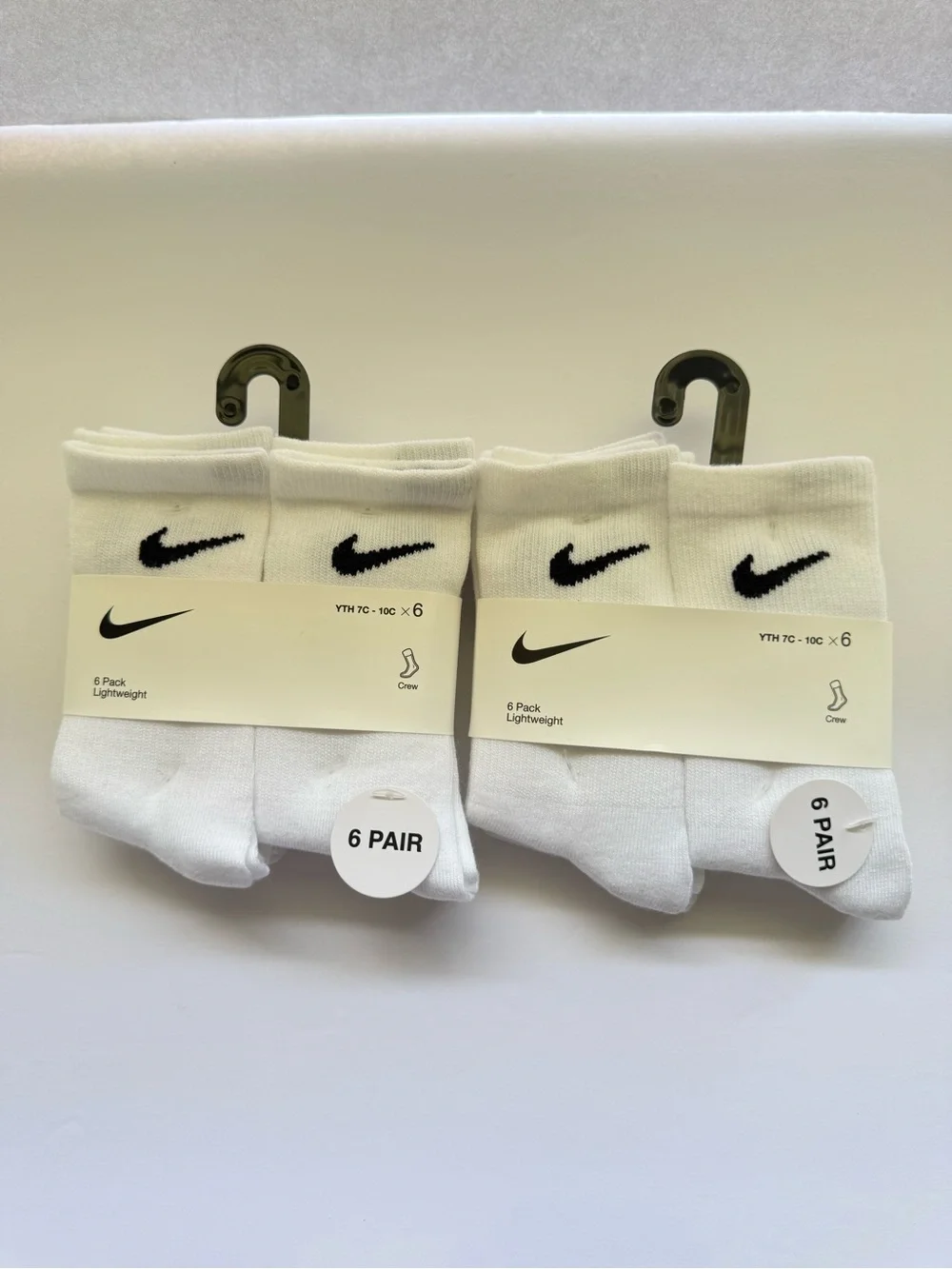 New Nike Toddler Little Kid Crew Socks 2 packs Size: 7c - 10c